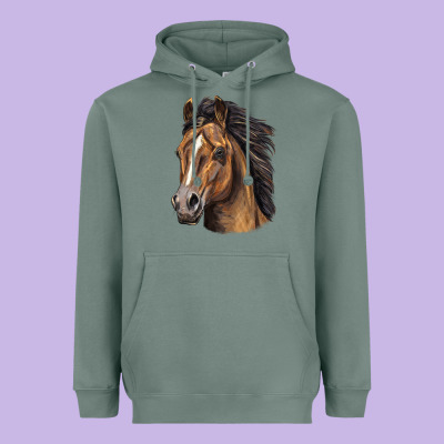 Quarter Horse Portrait Heavyweight Hoodie Designed By Lillyallendesigns