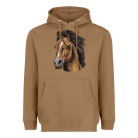 Toasted Coconut quarter horse portrait Heavyweight Hoodie - LillyAllenDesigns
