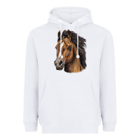 White quarter horse portrait Heavyweight Hoodie - LillyAllenDesigns