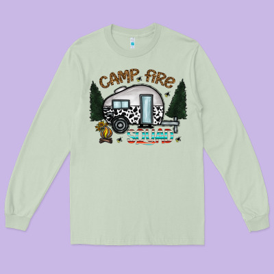 Camp Fire Squad Long Sleeve Tee Designed By Cowhidedigitalart