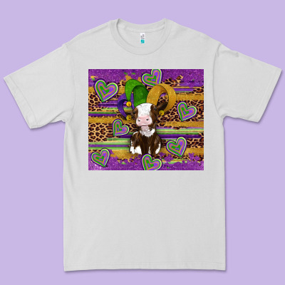 Mardi Gras Cow Premium Tee Designed By Artiststas