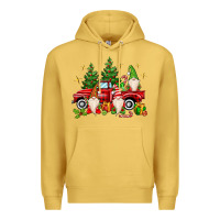 Antique Gold christmas gnomes truck Premium Hoodie - MaliasSmallBusiness
