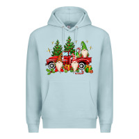 Blue Mist christmas gnomes truck Premium Hoodie - MaliasSmallBusiness