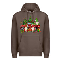 Coffee christmas gnomes truck Premium Hoodie - MaliasSmallBusiness