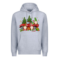 Heather Grey christmas gnomes truck Premium Hoodie - MaliasSmallBusiness