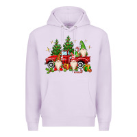 Lilac christmas gnomes truck Premium Hoodie - MaliasSmallBusiness