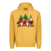 Mustard christmas gnomes truck Premium Hoodie - MaliasSmallBusiness