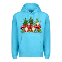 Ocean Blue christmas gnomes truck Premium Hoodie - MaliasSmallBusiness