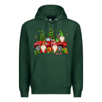 Sports Green christmas gnomes truck Premium Hoodie - MaliasSmallBusiness