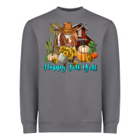 Storm Happy Fall Y'all Longhorn Cow Heavyweight Sweatshirt - RanaPortraitStore
