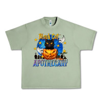 Oil Green Black Cat Apothecary Urban Heavy Tee - texasbilliewilder