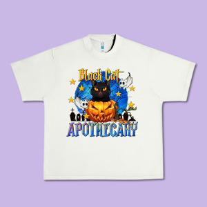 Black Cat Apothecary Urban Heavy Tee Designed By Texasbilliewilder