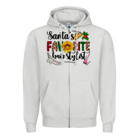 Dove Grey santa's favorite  hair stylist Zipper Hoodie - AdoDesignShop