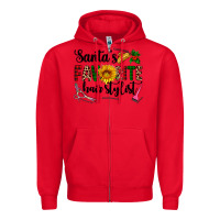Red santa's favorite  hair stylist Zipper Hoodie - AdoDesignShop