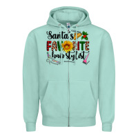 Seafoam santa's favorite  hair stylist Zipper Hoodie - AdoDesignShop