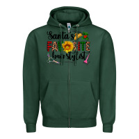 Sports Green santa's favorite  hair stylist Zipper Hoodie - AdoDesignShop