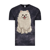 Cloud Black white pomeranian Vintage Tee - RanaPortraitStore