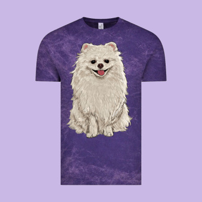 White Pomeranian Vintage Tee Designed By Ranaportraitstore