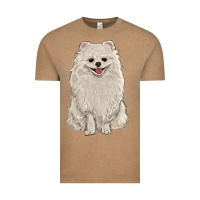 Vintage Coffee white pomeranian Vintage Tee - RanaPortraitStore