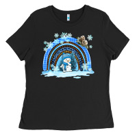Black winter   rainbow and snowman Ladies Tee - AdoDesignShop