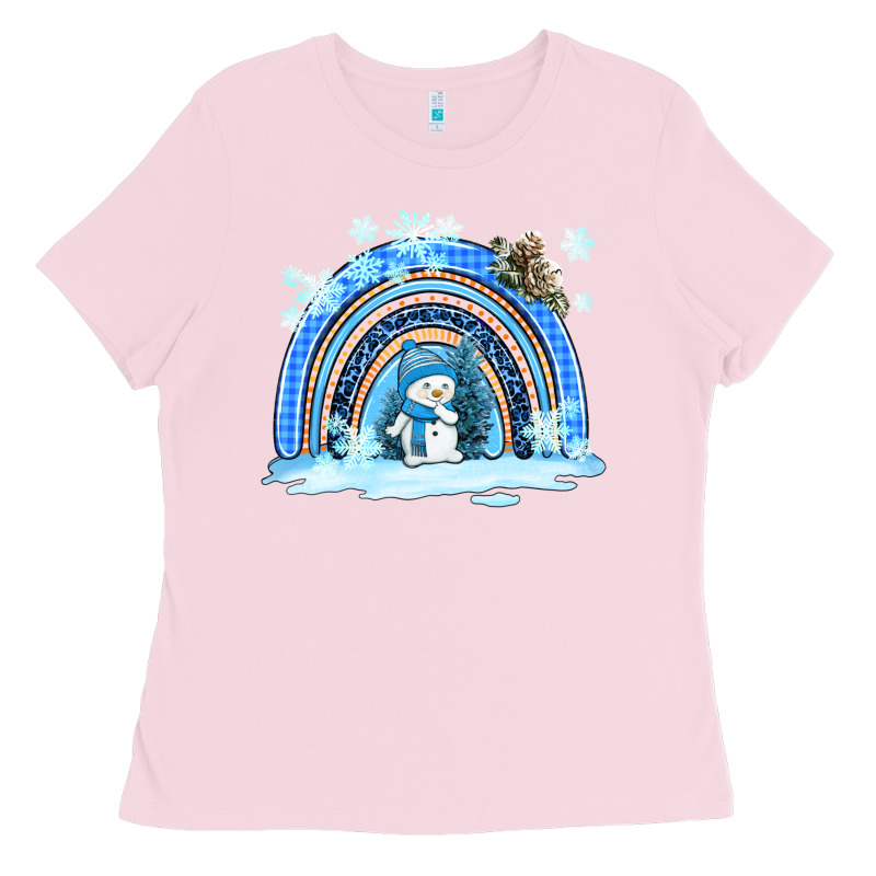Winter   Rainbow And Snowman Ladies Tee by AdoDesignShop | Teevron