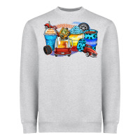 Heather Grey truck coffee cups Heavyweight Sweatshirt - Zillion Design Studio