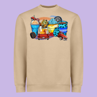 Truck Coffee Cups Heavyweight Sweatshirt Designed By Zillion Design Studio