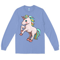 Colony Blue cute unicorn Long Sleeve Tee - FaDigitalArtStudio
