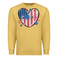 Antique Gold usa heart Premium Sweatshirt - MaliasSmallBusiness