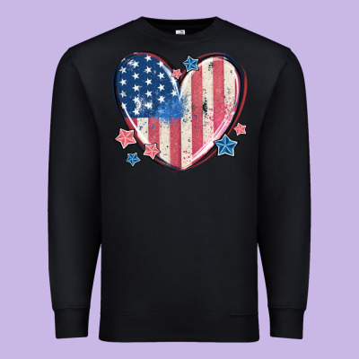 Usa Heart Premium Sweatshirt Designed By Maliassmallbusiness