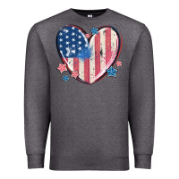 Charcoal Heather usa heart Premium Sweatshirt - MaliasSmallBusiness