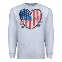 Heather Grey usa heart Premium Sweatshirt - MaliasSmallBusiness