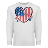 Oatmeal Heather usa heart Premium Sweatshirt - MaliasSmallBusiness