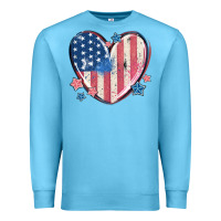 Ocean Blue usa heart Premium Sweatshirt - MaliasSmallBusiness