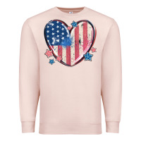 Pale Pink usa heart Premium Sweatshirt - MaliasSmallBusiness