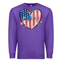 Purple usa heart Premium Sweatshirt - MaliasSmallBusiness