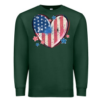 Sports Green usa heart Premium Sweatshirt - MaliasSmallBusiness