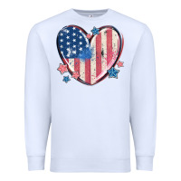 White usa heart Premium Sweatshirt - MaliasSmallBusiness