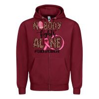Burgundy nobody fights alone #tacklecancer Zipper Hoodie - JahusDesignShop