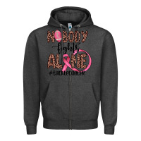 Charcoal Heather nobody fights alone #tacklecancer Zipper Hoodie - JahusDesignShop