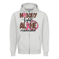 Dove Grey nobody fights alone #tacklecancer Zipper Hoodie - JahusDesignShop