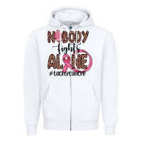 White nobody fights alone #tacklecancer Zipper Hoodie - JahusDesignShop