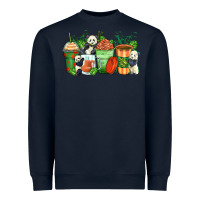Navy panda coffee cups Heavyweight Sweatshirt - Zillion Design Studio