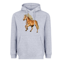 Heather Grey Haflinger Horse Heavyweight Hoodie - LillyAllenDesigns