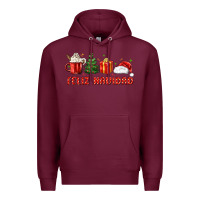 Burgundy feliz navidad Premium Hoodie - MaliasSmallBusiness