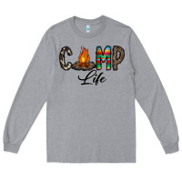 Heather Grey camp life Long Sleeve Tee - CowhideDigitalArt