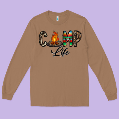 Camp Life Long Sleeve Tee Designed By Cowhidedigitalart