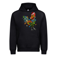 Black Christmas Lights Rooster Urban Hoodie - RanaPortraitStore
