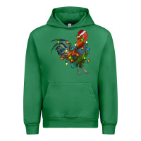 Emerald Christmas Lights Rooster Urban Hoodie - RanaPortraitStore