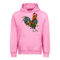 Fuchsia Pink Christmas Lights Rooster Urban Hoodie - RanaPortraitStore